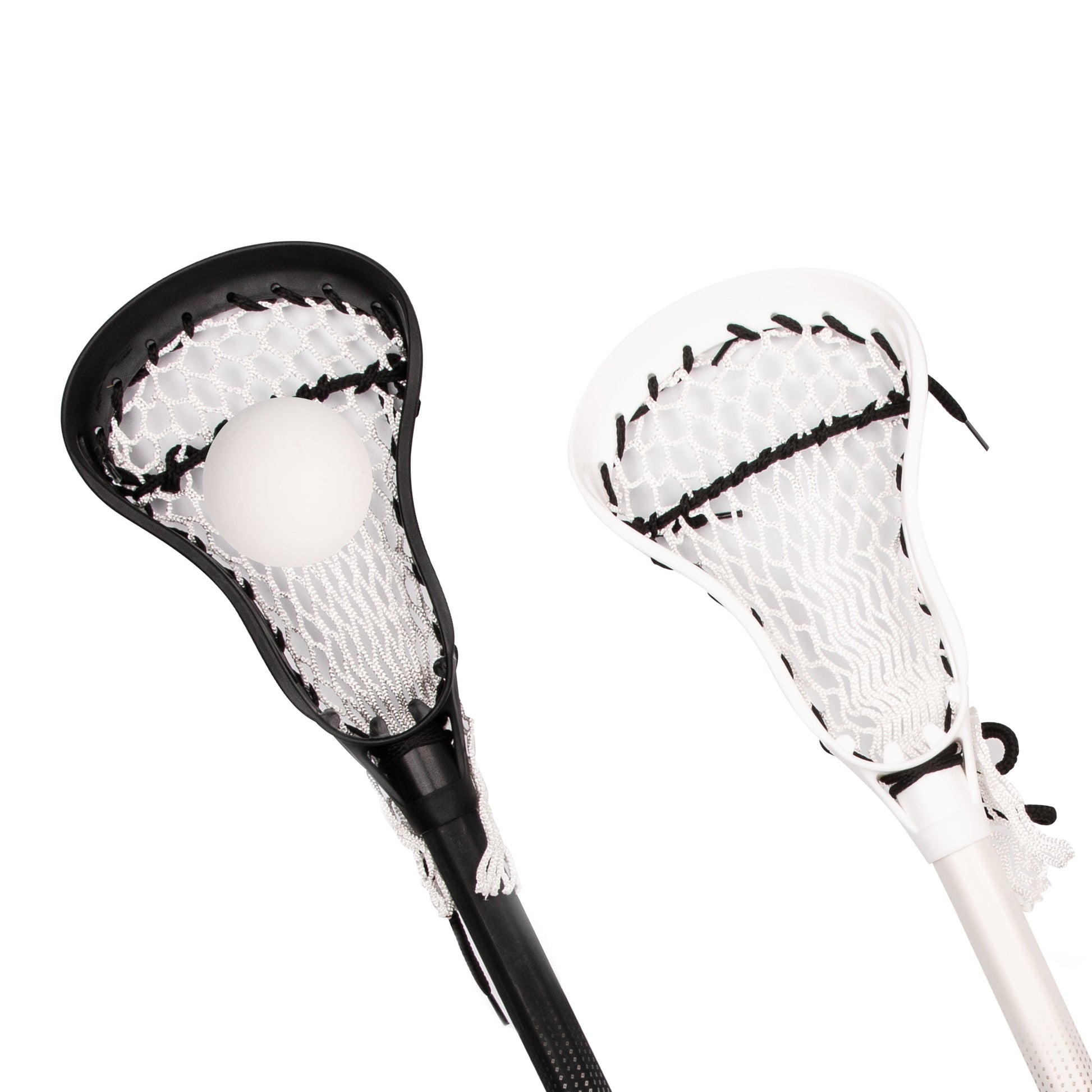 Mini Lacrosse Sticks and Ball Set for Kids, Black/White