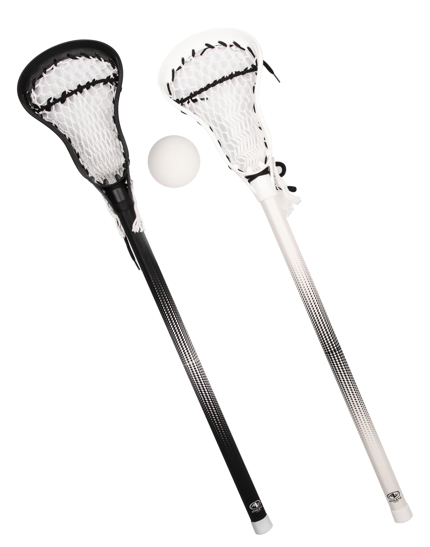 Mini Lacrosse Sticks and Ball Set for Kids, Black/White