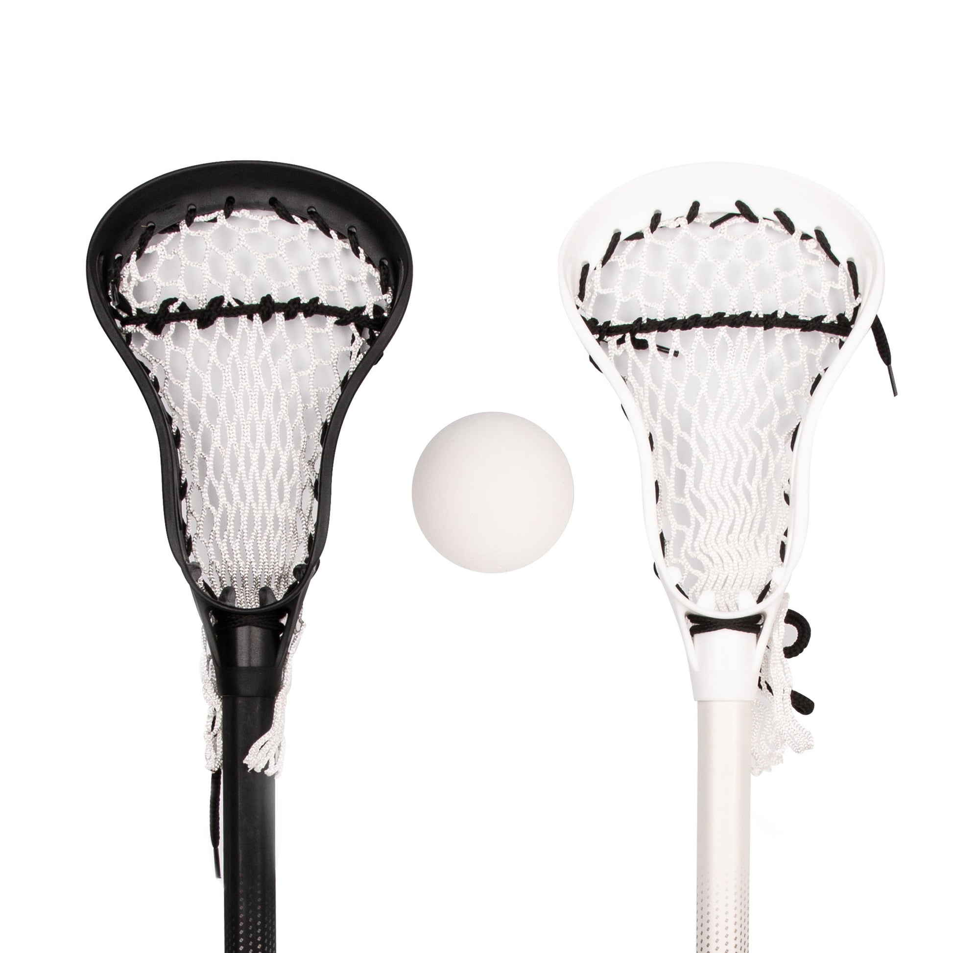 Mini Lacrosse Sticks and Ball Set for Kids, Black/White