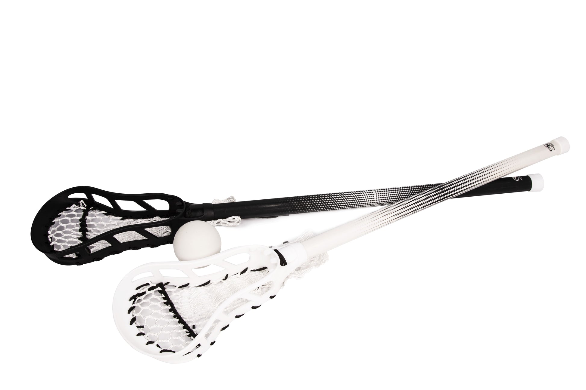 Mini Lacrosse Sticks and Ball Set for Kids, Black/White