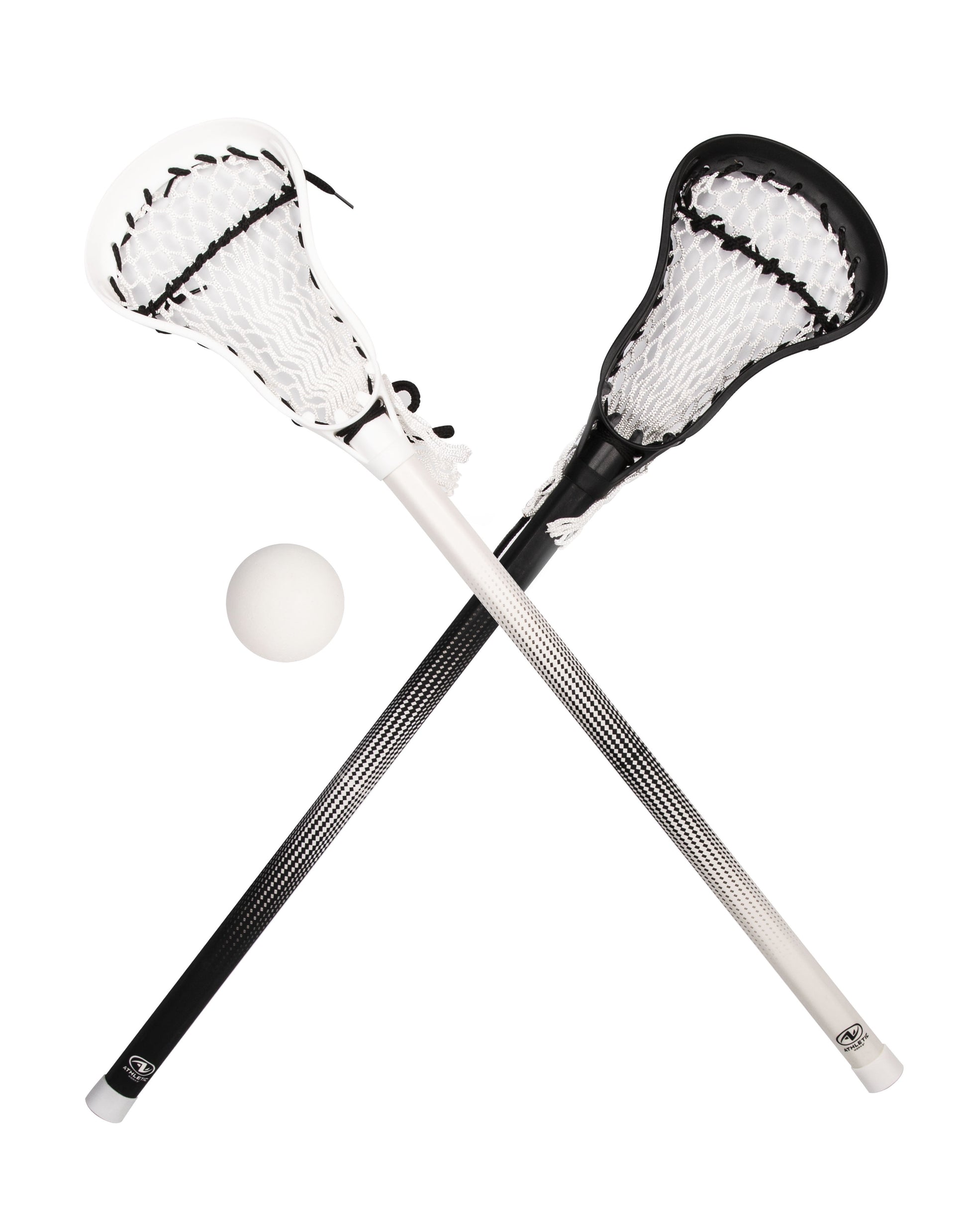 Mini Lacrosse Sticks and Ball Set for Kids, Black/White