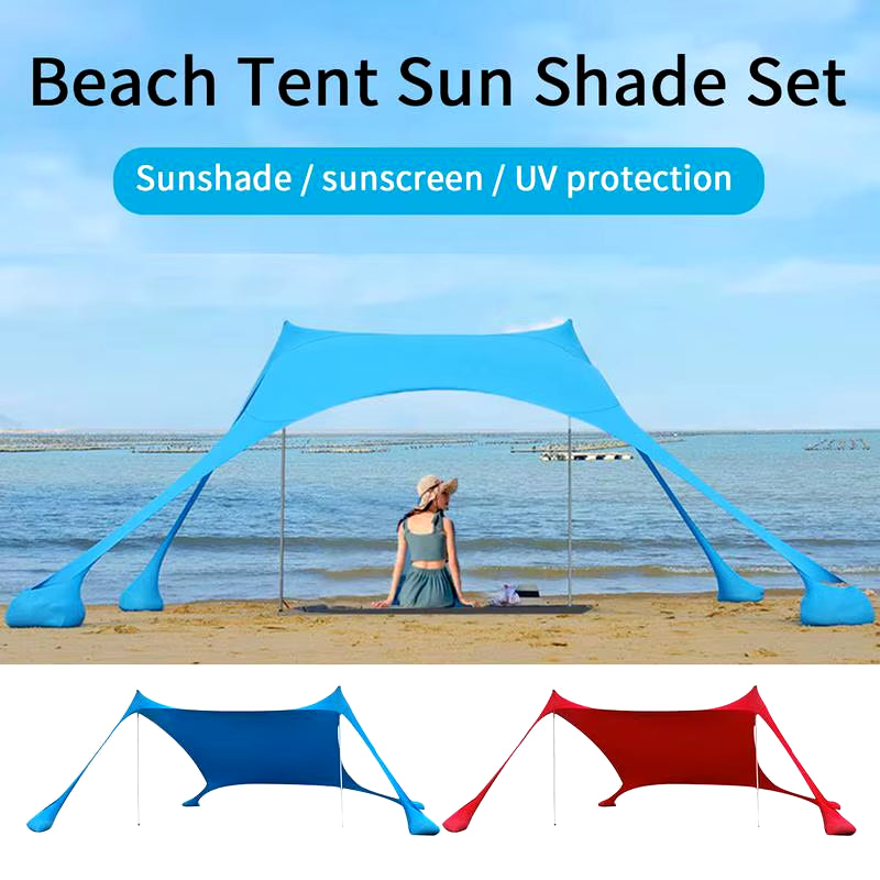 Large Beach Shades Tent Portable Family Sun Shelter UPF50+ UV Canopy for Outdoor Beach Camping Relax Accessory